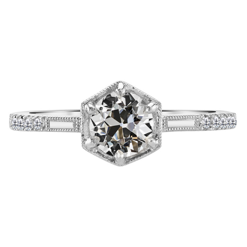 Brillant Diamant Fin Bague Solitaire avec Accents 3 carats – vue principale