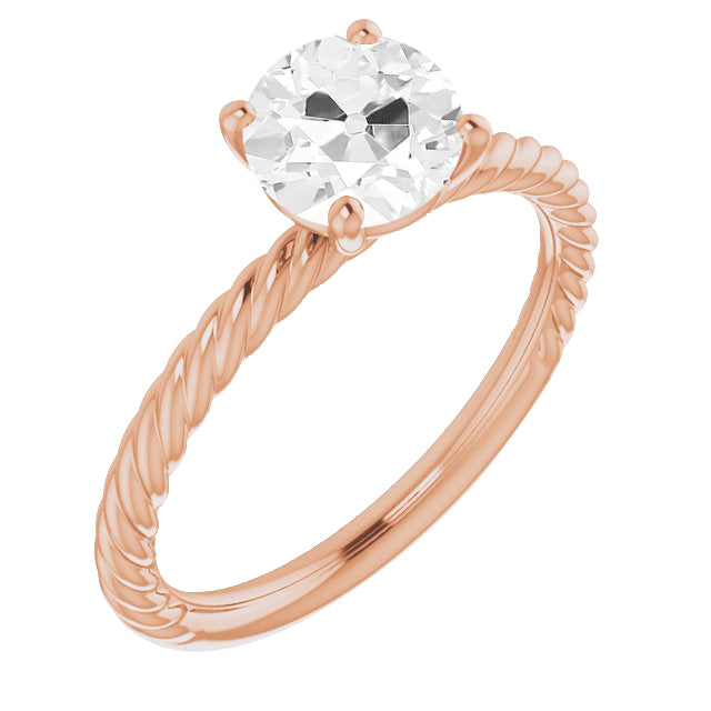 Diamant Bague Solitaire 2-carats Or 14K Rose – vue principale