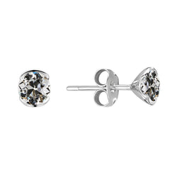 Fin Taille Européenne Ancienne Diamant Fin Pendants d'Oreilles