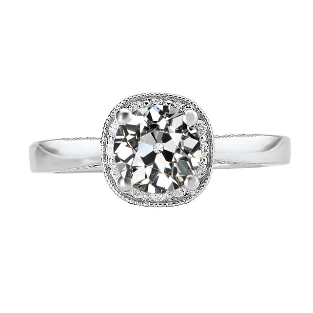 Fin Bague de Fiançailles Halo 1,50 carats – vue principale