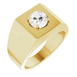 Homme Diamant Bague Masculine – Coussin Antique 1,50 carats 10K