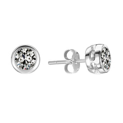 Confectionné main Serti Clos Diamant Fin Pendants d'Oreilles – 1