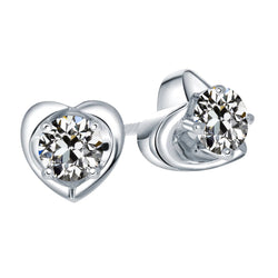 Boucles d'Oreilles Or Blanc 14 Carats – Diamant Fin Taille Old