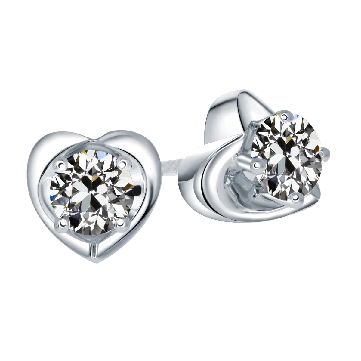 Diamant Fin Boucles d'Oreilles 2 carats Or Blanc 14 Carats – vue principale