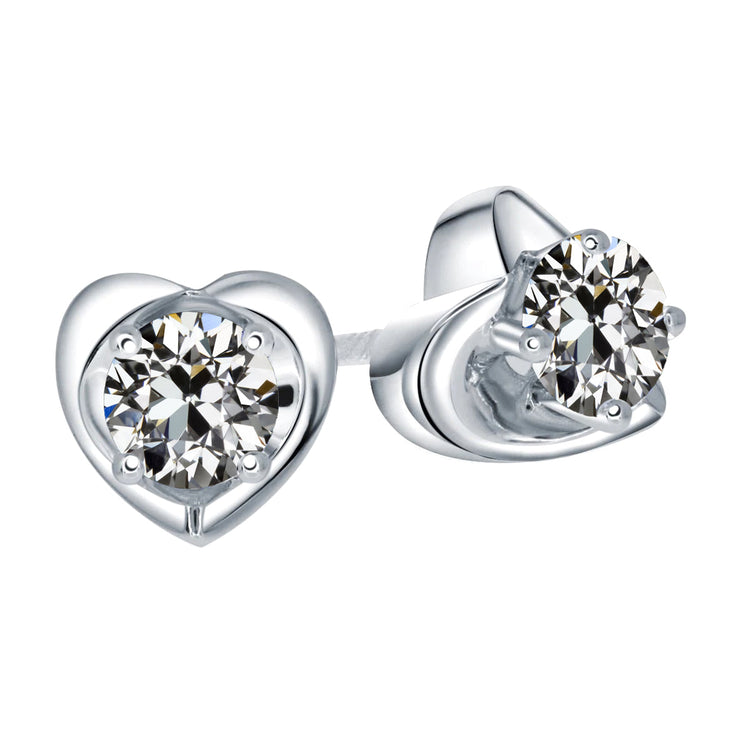 Diamant Fin Boucles d'Oreilles 2 carats Or Blanc 14 Carats – vue principale