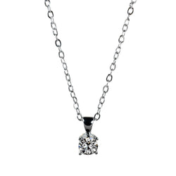 Diamant Fin Collier Pendentif 1 carats G/VS1 – Or Blanc 14 Carats