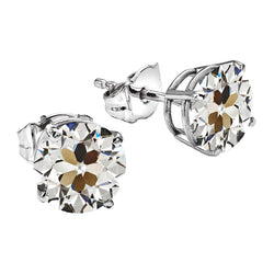 Taille Old Mine Diamant Fin Pendants d'Oreilles – 6 carats en Or