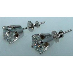 Couronne Diamant Boucles d'Oreilles 1 carats – Or Blanc 14 Carats