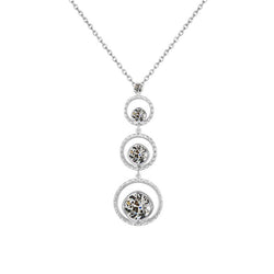 Diamant Fin Pendentif de luxe – 2,50 carats Or Blanc 14 Carats