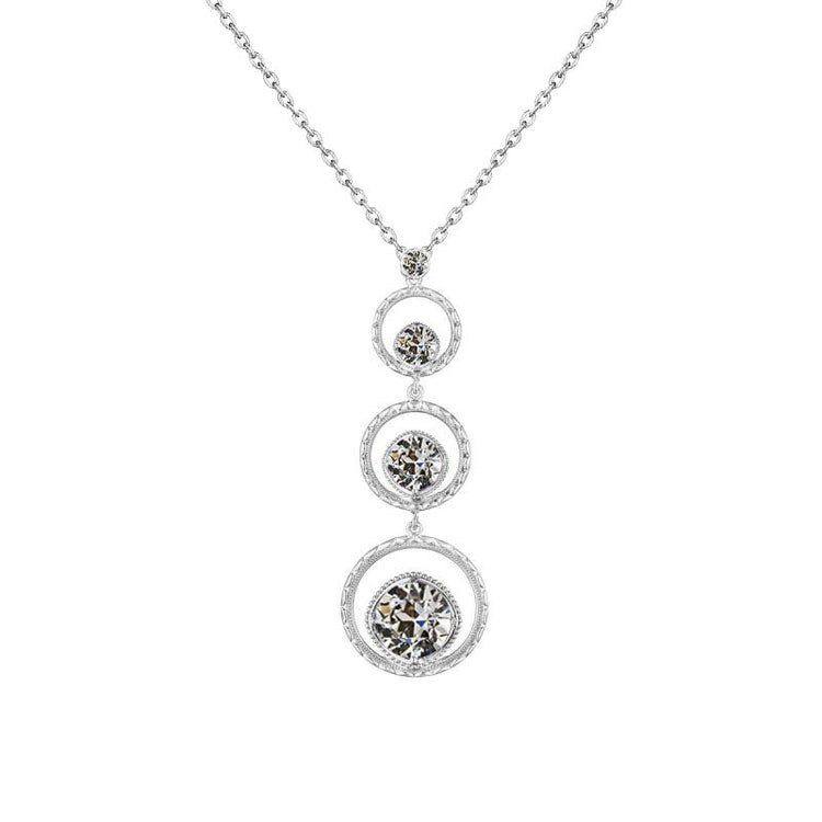 Pendentif Or Blanc 14 Carats avec Diamant Fin – vue principale