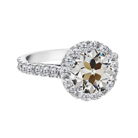De luxe Diamant Bague de Fiançailles Halo 3 carats – vue principale