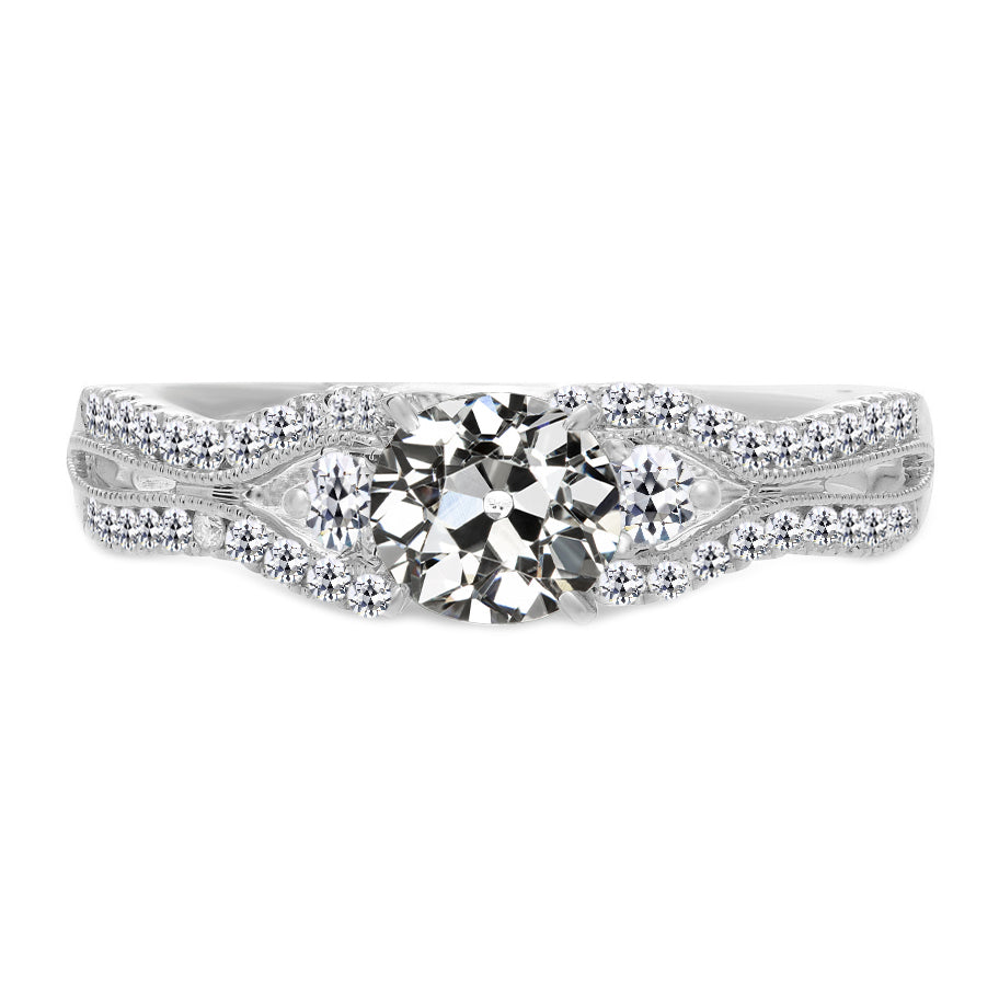 Luxueux Diamant Fin Solitaire avec Pierres Latérales 2,50 carats – vue principale