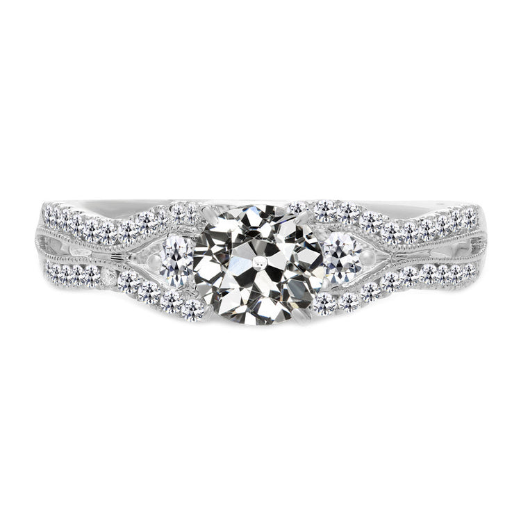 Luxueux Diamant Fin Solitaire avec Pierres Latérales 2,50 carats – vue principale