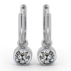 Chatoyant Diamant Fin Puces d'Oreilles 1 carats – Or Blanc 14