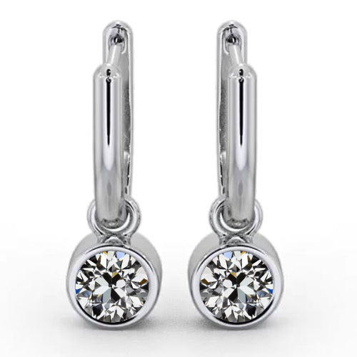 Diamant Fin Puces d'Oreilles 1 carats Or Blanc 14 Carats – vue principale