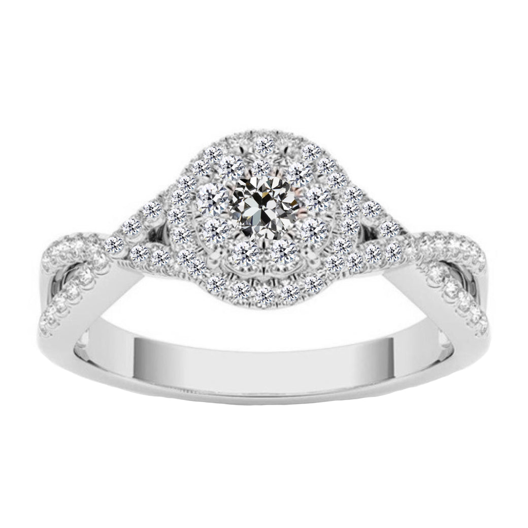 Rayonnant Bague Halo 1 carats – vue principale