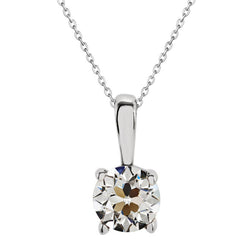 Pendentif Goutte Or Blanc 14 Carats – Diamant Fin Taille Old