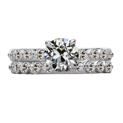 Diamant Fin Bague Nuptiale 3,50 carats – Or Blanc 14 Carats