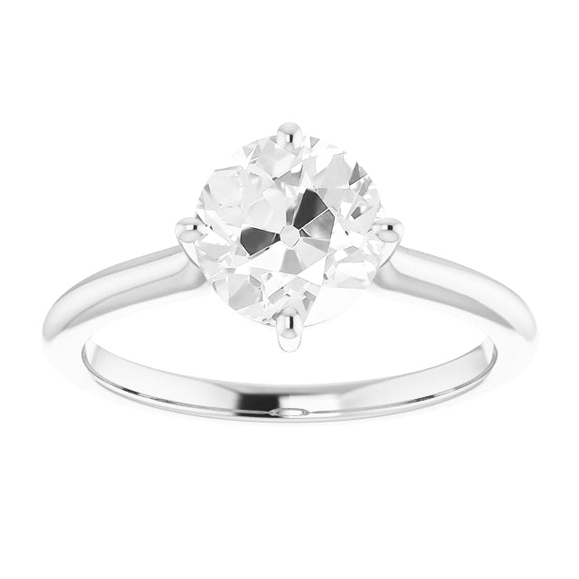 Solitaire de Fiançailles Or Blanc 14 Carats avec Diamant – vue principale