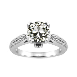Brillant Bague Solitaire – Filigrane 2 carats Or Blanc 14 Carats