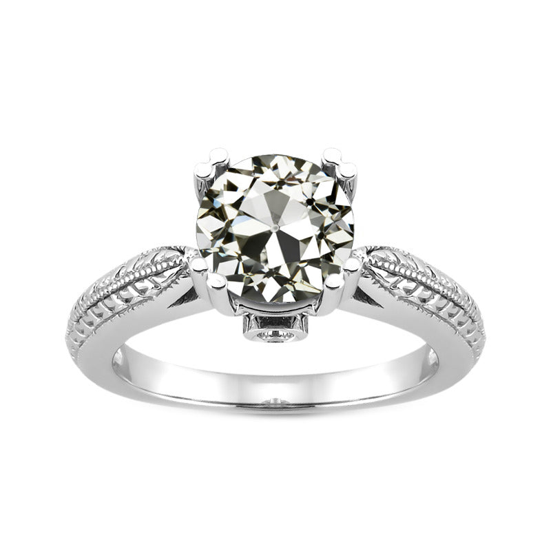 Coussin Antique Brillant bague en Or Blanc 14 Carats – vue principale