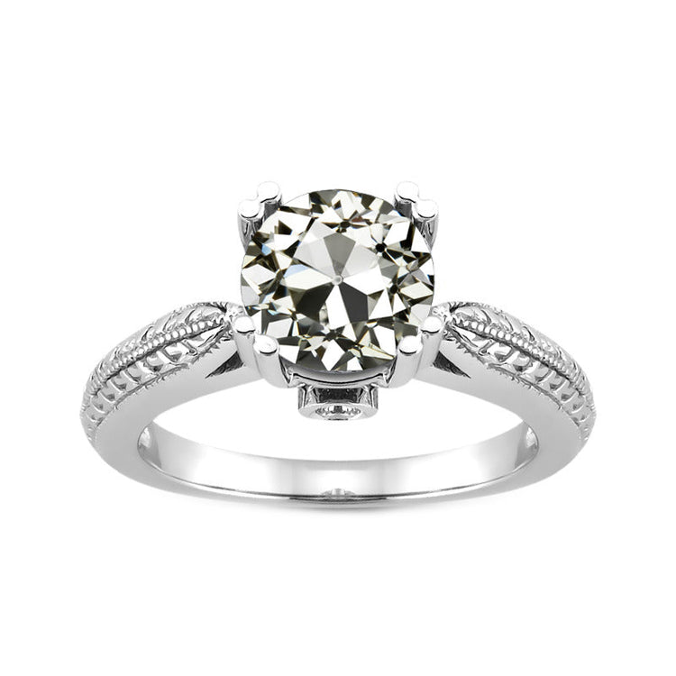 Coussin Antique Brillant bague en Or Blanc 14 Carats – vue principale