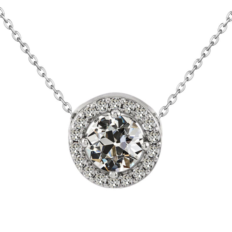 Brillant Halo 3,50 carats Or Blanc 14 Carats – vue principale