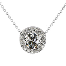 Or Blanc 14 Carats Brillant Halo – 3,50-carats Taille Old Mine