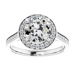 Chatoyant Diamant Fin Bague Solitaire avec Accents 3,50 carats