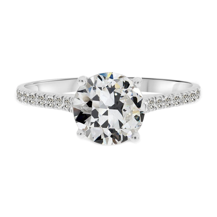 Sur mesure Diamant Fin Bague Solitaire avec Accents 3,50 carats – vue principale