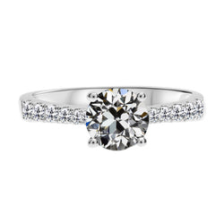 Or Blanc 14 Carats Bague Anniversaire Brillant Bague Solitaire