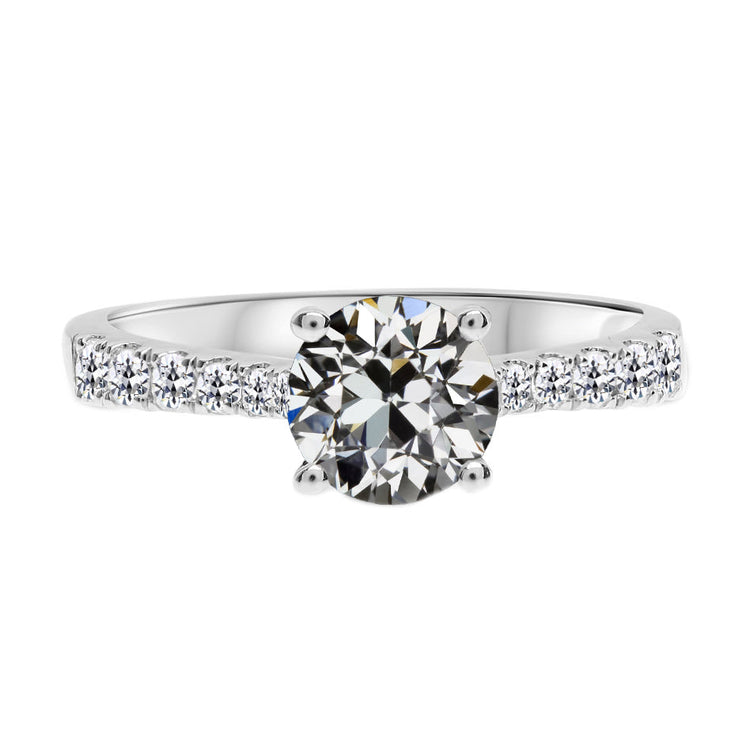 Coussin Antique Brillant bague en Or Blanc 14 Carats – vue principale