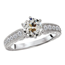 Old European Bague de Demande – Brillant 2 carats Or Blanc 14