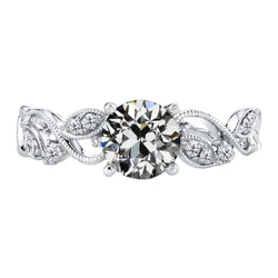 Or Blanc 14 Carats Coussin Antique Diamant Anniversary Ring 3