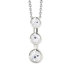 Taille Old Mine Brillant Pendentif 1 carats – Or 14K Blanc