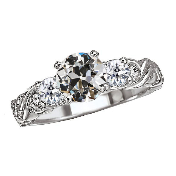 Diamant Anniversary Ring 2 carats Or 14K Blanc – vue principale