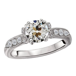 Coussin Antique Anniversary Ring – Diamant Fin 2 carats Or Blanc