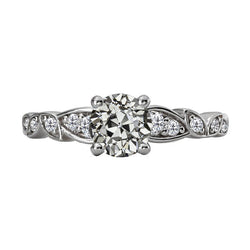 Diamant Fin Taille Old Mine Bague Nuptiale 2 carats en Or Blanc