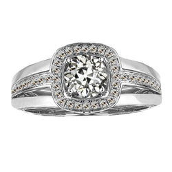Diamant Fin Coussin Antique Bague de Fiançailles Halo – 2 carats