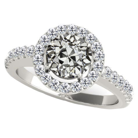 Fait à la main Bague de Fiançailles Halo 3 carats – vue principale