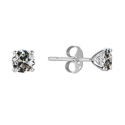 Or 14K Blanc Taille Old Mine Brillant Pendants d'Oreilles 1
