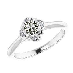 Brillant Bague de Fiançailles Halo – Coussin Antique 1 carats Or