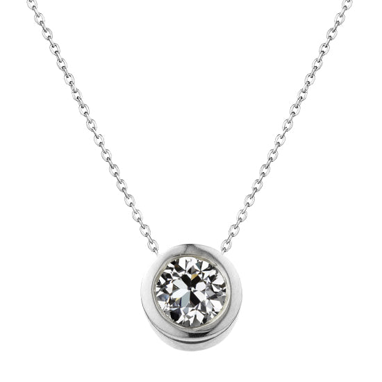 Artisanal Diamant Fin Collier Pendentif 1 carats – vue principale