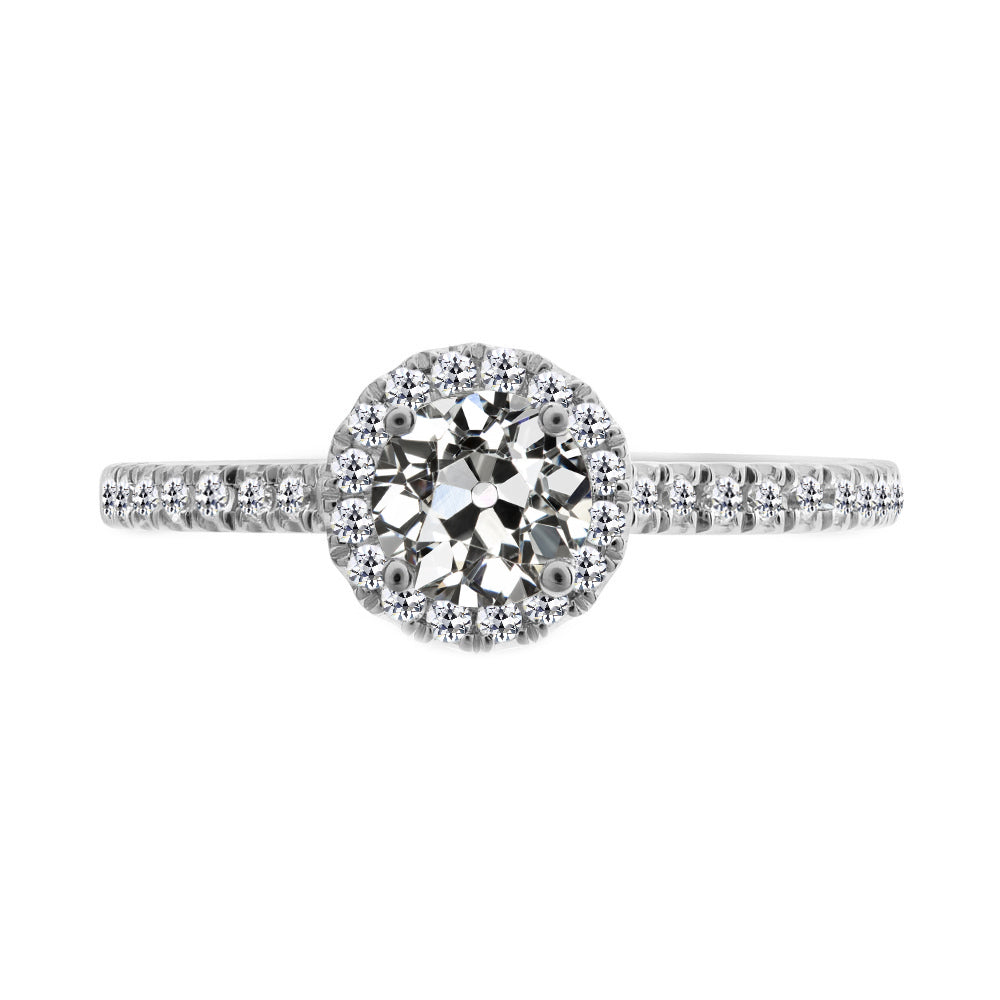 Haut de gamme Bague de Fiançailles Halo 1,50 carats – vue principale