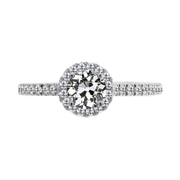Haut de gamme Bague de Fiançailles Halo 1,50 carats – vue principale