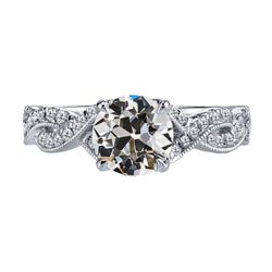 Brillant Bague Solitaire avec Accents avec Brillant Milgrain – 2