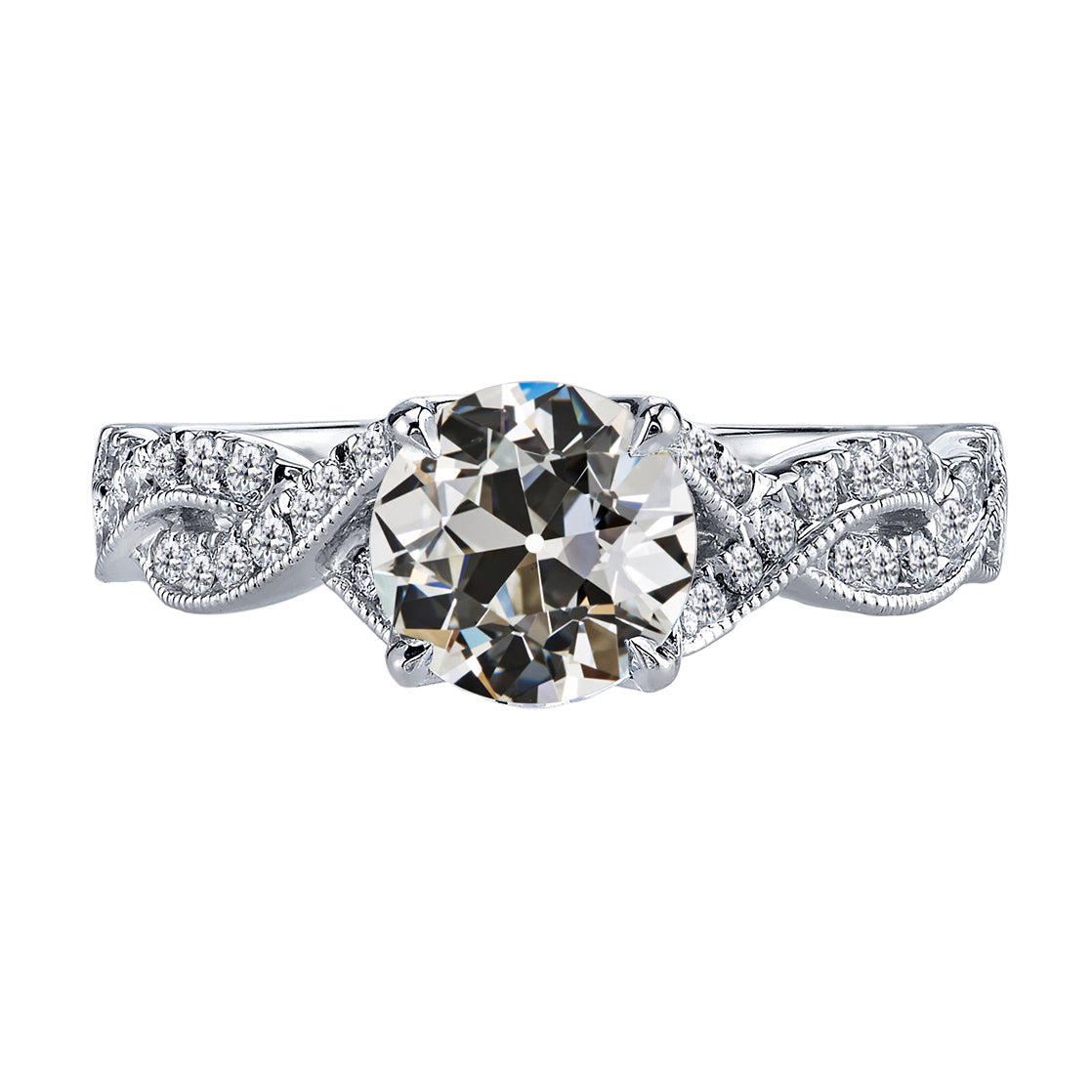 Brillant Brillant Bague Solitaire avec Accents 2 carats – vue principale