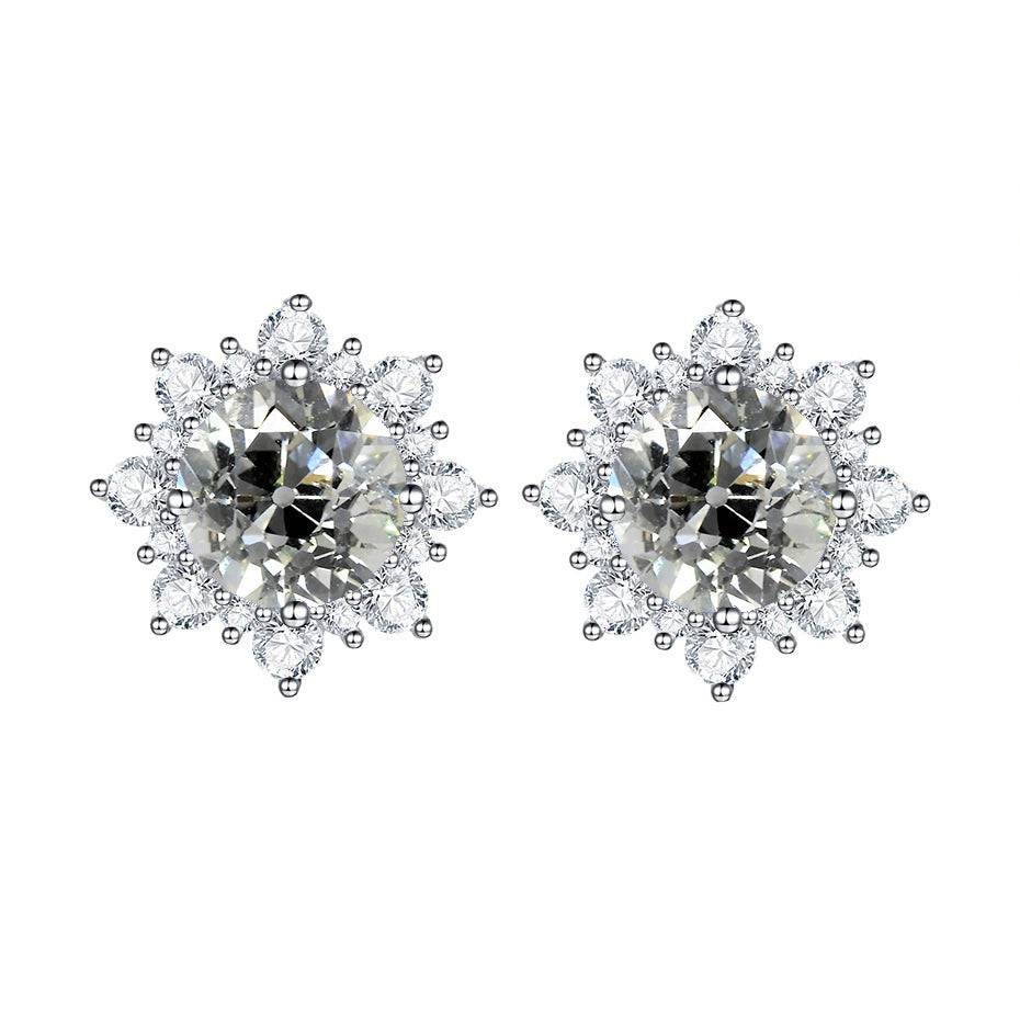 Diamant Boucles d'Oreilles 3,50 carats Or Blanc 14 Carats – vue principale