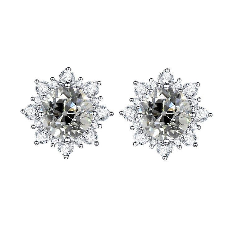 Diamant Boucles d'Oreilles 3,50 carats Or Blanc 14 Carats – vue principale