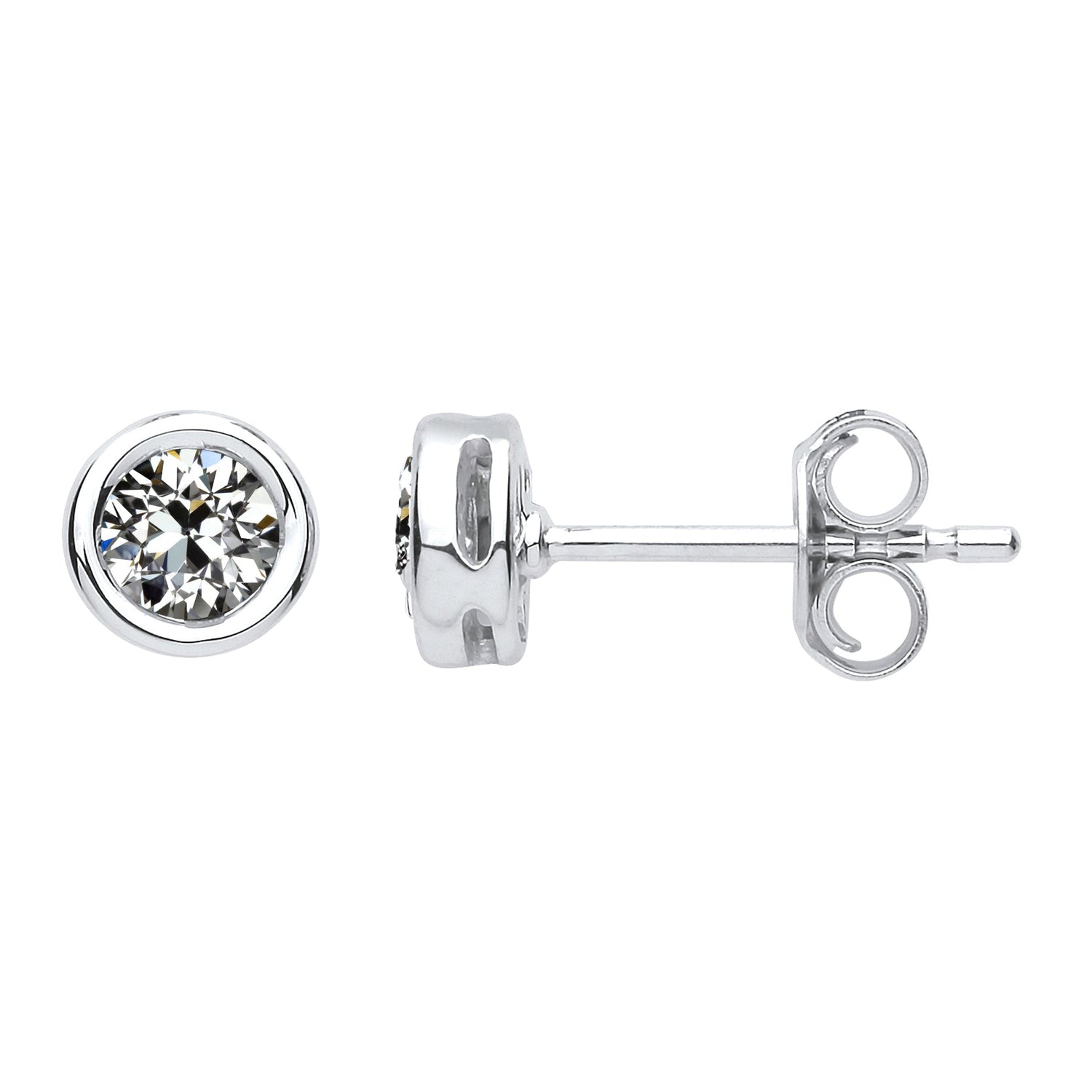 Coussin Antique Diamant bague en Or Blanc 14 Carats – vue principale